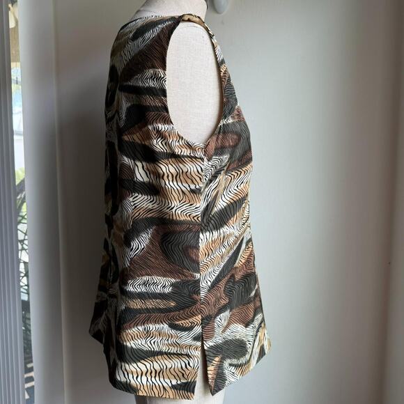 Jacobson’s Petite Vintage 90s Silk Animal Print Top 12P - Picture 5 of 7